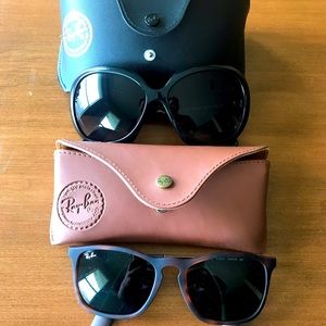 RAYBAN women’s sunglasses (2 pairs; each w/case and cloth)